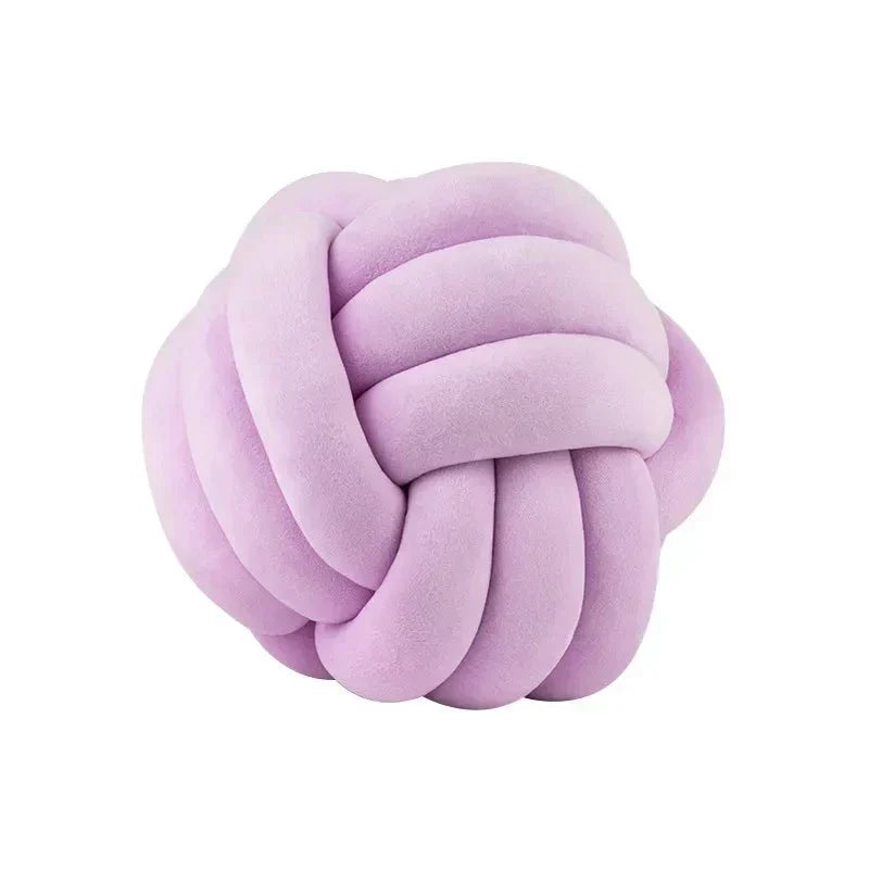 Harrow Soft Knot Ball Cushion Decorative Woven Polyester Cotton Removable Cover