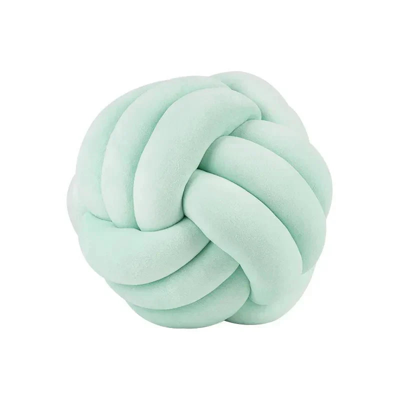 Harrow Soft Knot Ball Cushion Decorative Woven Polyester Cotton Removable Cover