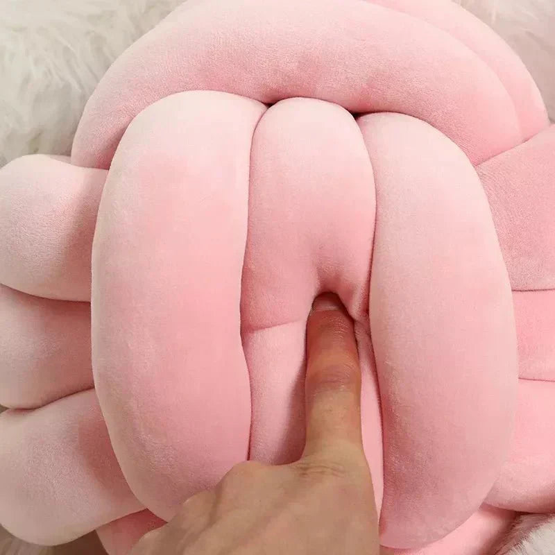Harrow Soft Knot Ball Cushion Decorative Woven Polyester Cotton Removable Cover