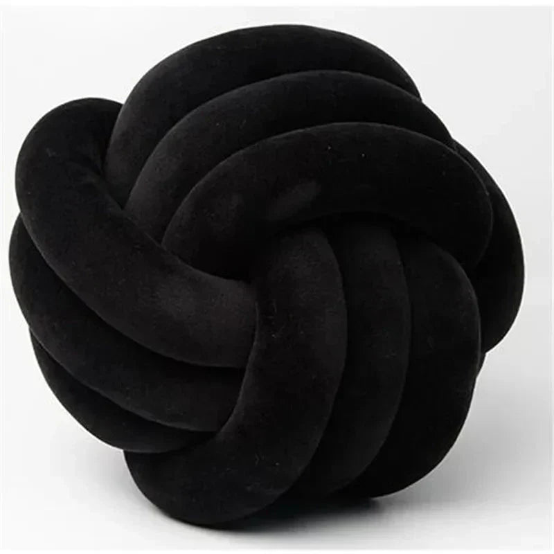 Harrow Soft Knot Ball Cushion Decorative Woven Polyester Cotton Removable Cover