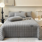 Soft Plush Square-Textured Bedspread Throw Blanket 79x90 Inches Multiple Colors