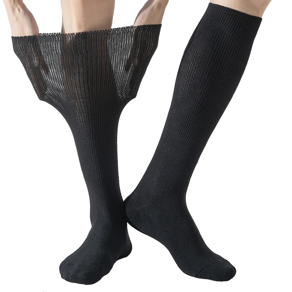 High Diabetes Socks Loose Fit Cushioned Moisture-Wicking Soft Cotton Sensitive Feet High Cut