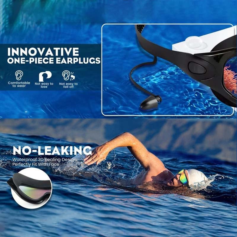 AquaVision Pro Swimming Goggles Anti-Fog UV Protection 180° Wide View Soft Silicone Fit