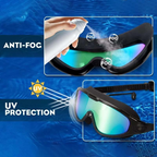 AquaVision Pro Swimming Goggles Anti-Fog UV Protection 180° Wide View Soft Silicone Fit