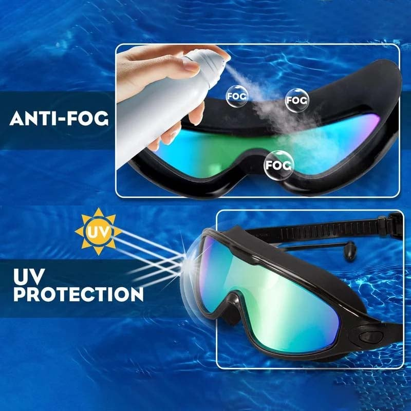 AquaVision Pro Swimming Goggles Anti-Fog UV Protection 180° Wide View Soft Silicone Fit