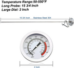 Stainless Steel Deep Fry Thermometer with 16-Inch Probe Mechanical Dial for Frying and Candy Making