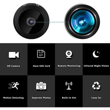 Mini Wireless Magnetic Camera 1080P HD with Audio, Night Vision, Motion Detection, and Live Mobile Feed