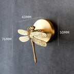 Golden Brass Wall Hooks Handmade Animal Head Design Decorative Coat Hooks for Home