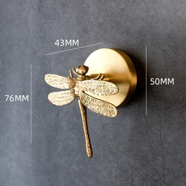 Golden Brass Wall Hooks Handmade Animal Head Design Decorative Coat Hooks for Home
