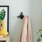 Harrow Cast Iron Wall Hooks Set of 2 Black Decorative Palms Up Coat Towel Hangers