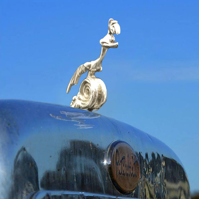 Road Runner Hood Ornament Chrome Plated Car Decorative Mascot 4x4 Inches Lead-Free Tin
