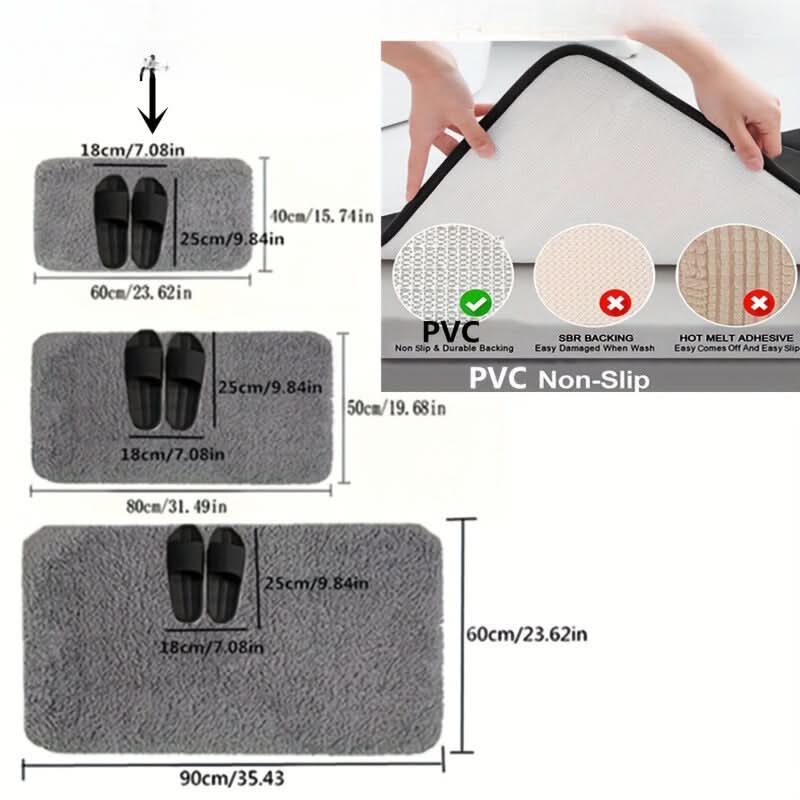 Lonneke Soft Thickened Bath Mat Highly Absorbent Slip-Resistant Machine Washable Bathroom Rug