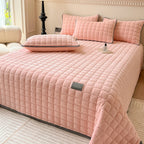 Soft Plush Square-Textured Bedspread Throw Blanket 79x90 Inches Multiple Colors