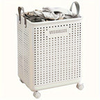 Foldable Laundry Box with Wheels and Castors Mobile Laundry Basket Storage Container