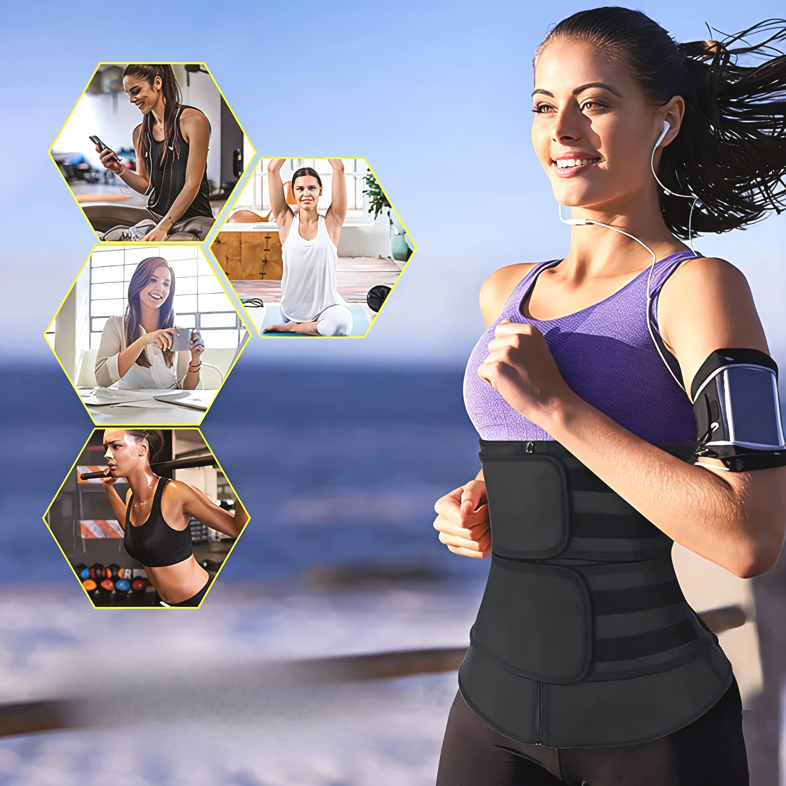 Waist Trainer Neoprene Slimming Fitness Belt Adjustable Double Velcro Back Support