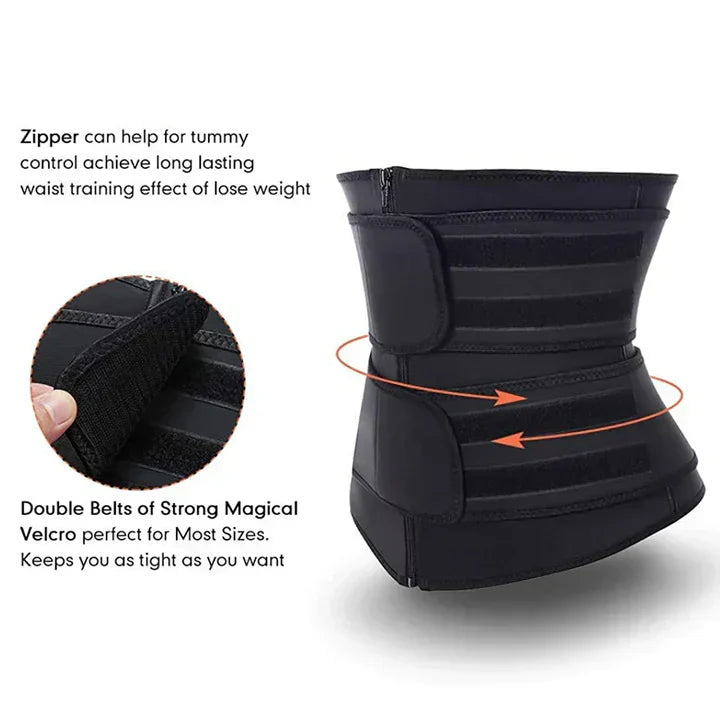 Waist Trainer Neoprene Slimming Fitness Belt Adjustable Double Velcro Back Support