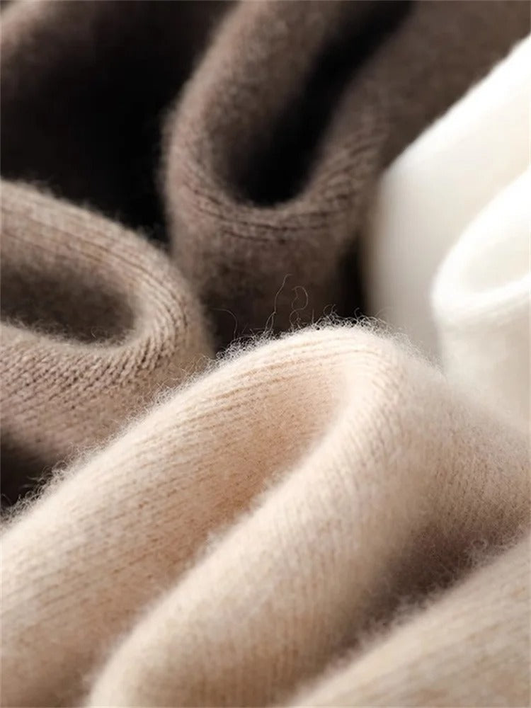 Women's High-Waisted Cashmere Lounge Pants Soft Warm Elastic Waist Casual Comfort