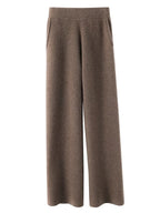 Women's High-Waisted Cashmere Lounge Pants Soft Warm Elastic Waist Casual Comfort
