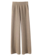 Women's High-Waisted Cashmere Lounge Pants Soft Warm Elastic Waist Casual Comfort