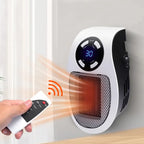 Remote Controlled Compact Fan Heater 500W Ceramic Safety Auto Shutoff for Personal Spaces
