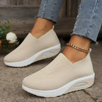 Ella Orthopedic Slip-On Sneakers for Women Breathable Elastic Mesh Elevated Wedge Sole Pain Relief Shoes