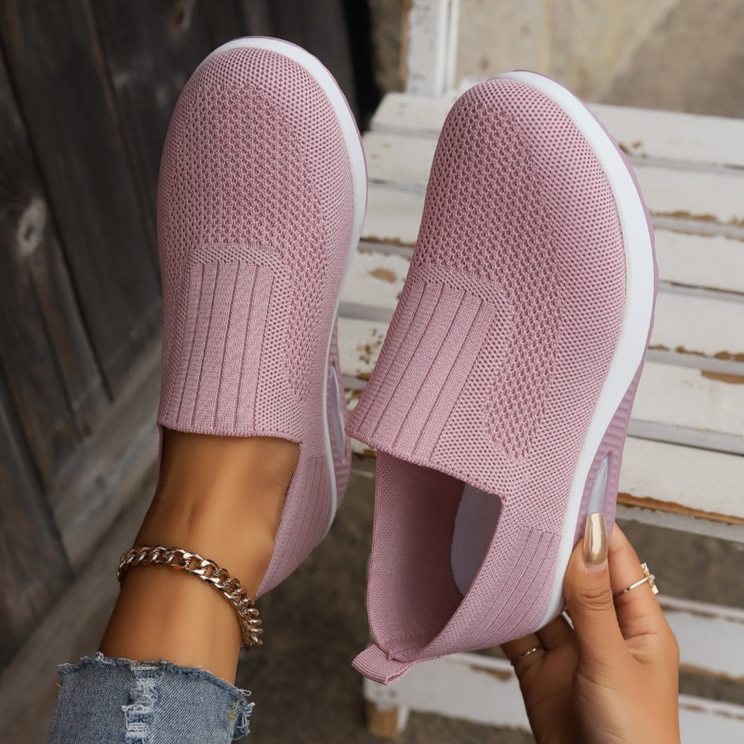 Ella Orthopedic Slip-On Sneakers for Women Breathable Elastic Mesh Elevated Wedge Sole Pain Relief Shoes