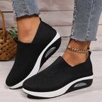 Ella Orthopedic Slip-On Sneakers for Women Breathable Elastic Mesh Elevated Wedge Sole Pain Relief Shoes
