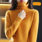 Emma High Neck 100% Cashmere Sweater Lightweight Soft Knit Pullover for Autumn Winter