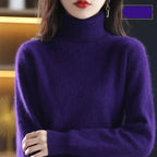 Emma High Neck 100% Cashmere Sweater Lightweight Soft Knit Pullover for Autumn Winter