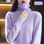 Emma High Neck 100% Cashmere Sweater Lightweight Soft Knit Pullover for Autumn Winter