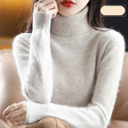 Emma High Neck 100% Cashmere Sweater Lightweight Soft Knit Pullover for Autumn Winter