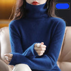 Emma High Neck 100% Cashmere Sweater Lightweight Soft Knit Pullover for Autumn Winter