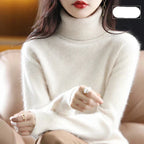 Emma High Neck 100% Cashmere Sweater Lightweight Soft Knit Pullover for Autumn Winter