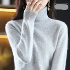 Emma High Neck 100% Cashmere Sweater Lightweight Soft Knit Pullover for Autumn Winter