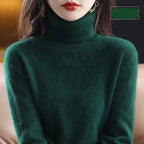 Emma High Neck 100% Cashmere Sweater Lightweight Soft Knit Pullover for Autumn Winter