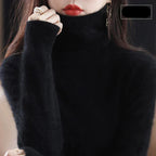 Emma High Neck 100% Cashmere Sweater Lightweight Soft Knit Pullover for Autumn Winter