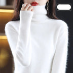 Emma High Neck 100% Cashmere Sweater Lightweight Soft Knit Pullover for Autumn Winter