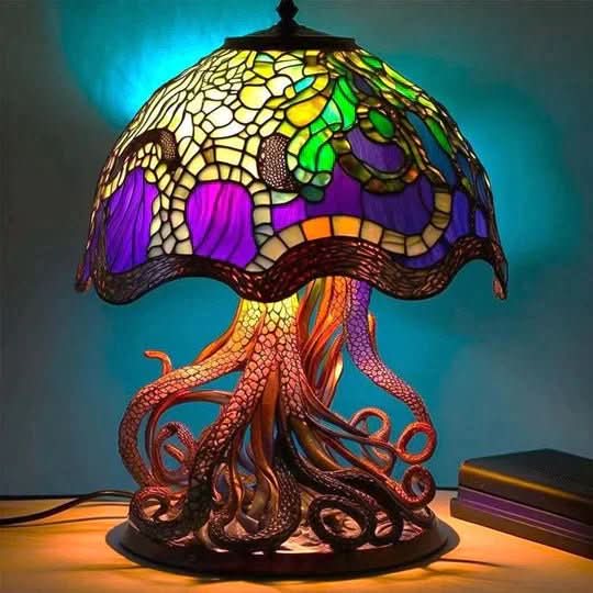 Artisan Mosaic Table Lamp Glass Resin Soft Warm Light Decorative Accent 220V