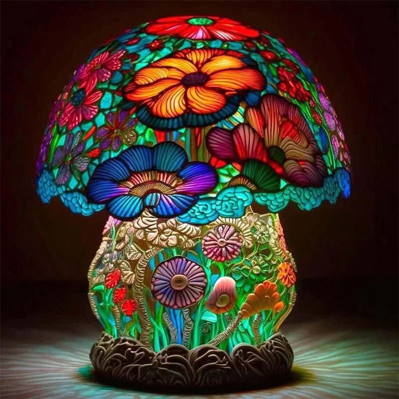 Artisan Mosaic Table Lamp Glass Resin Soft Warm Light Decorative Accent 220V