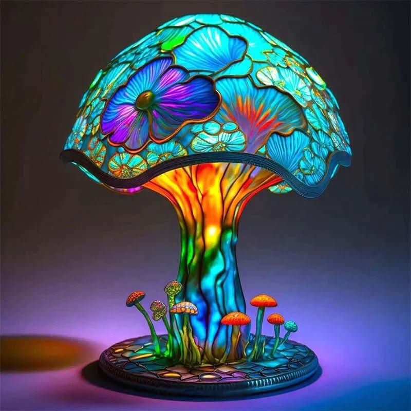 Artisan Mosaic Table Lamp Glass Resin Soft Warm Light Decorative Accent 220V