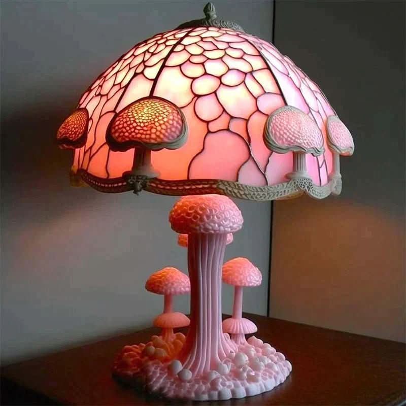 Artisan Mosaic Table Lamp Glass Resin Soft Warm Light Decorative Accent 220V