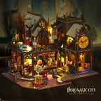 3D Wooden Book Nook Puzzle with LED Lights Decorative Book Stand and Display Piece