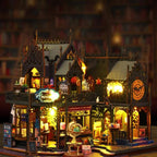 3D Wooden Book Nook Puzzle with LED Lights Decorative Book Stand and Display Piece