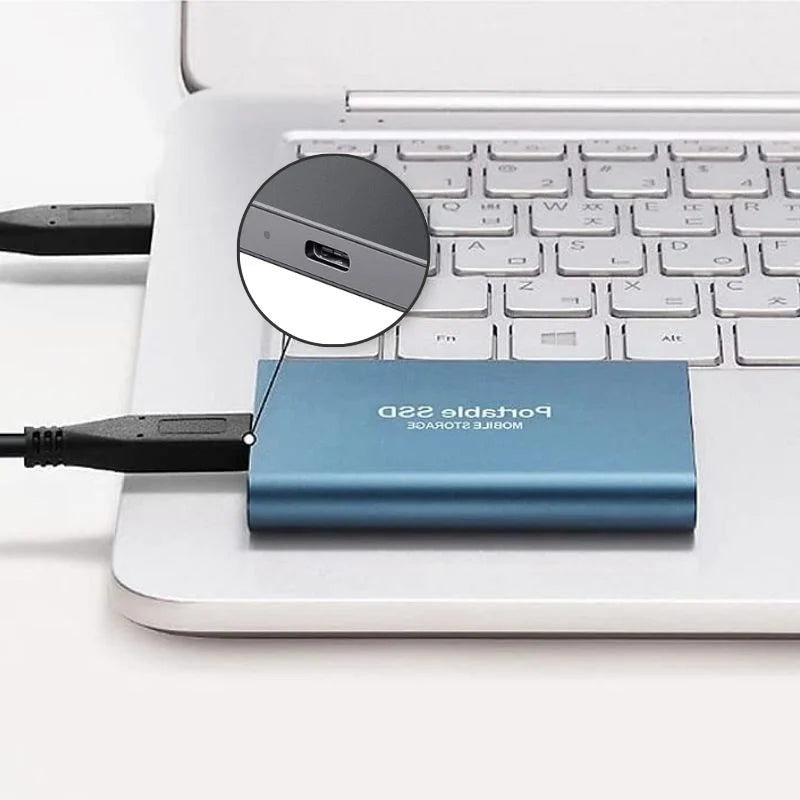 Aluminum Portable Solid State Drive USB-C External SSD Up to 16TB 1050MB/s Compatible with Windows Mac Android Gaming