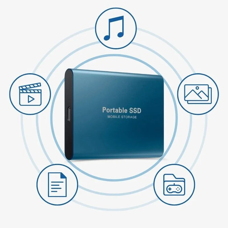 Aluminum Portable Solid State Drive USB-C External SSD Up to 16TB 1050MB/s Compatible with Windows Mac Android Gaming