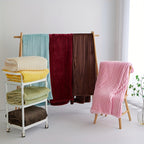 Ultra-Soft Flannel Blanket Polyester Cozy Warm Lightweight Throw for Sofa Bed