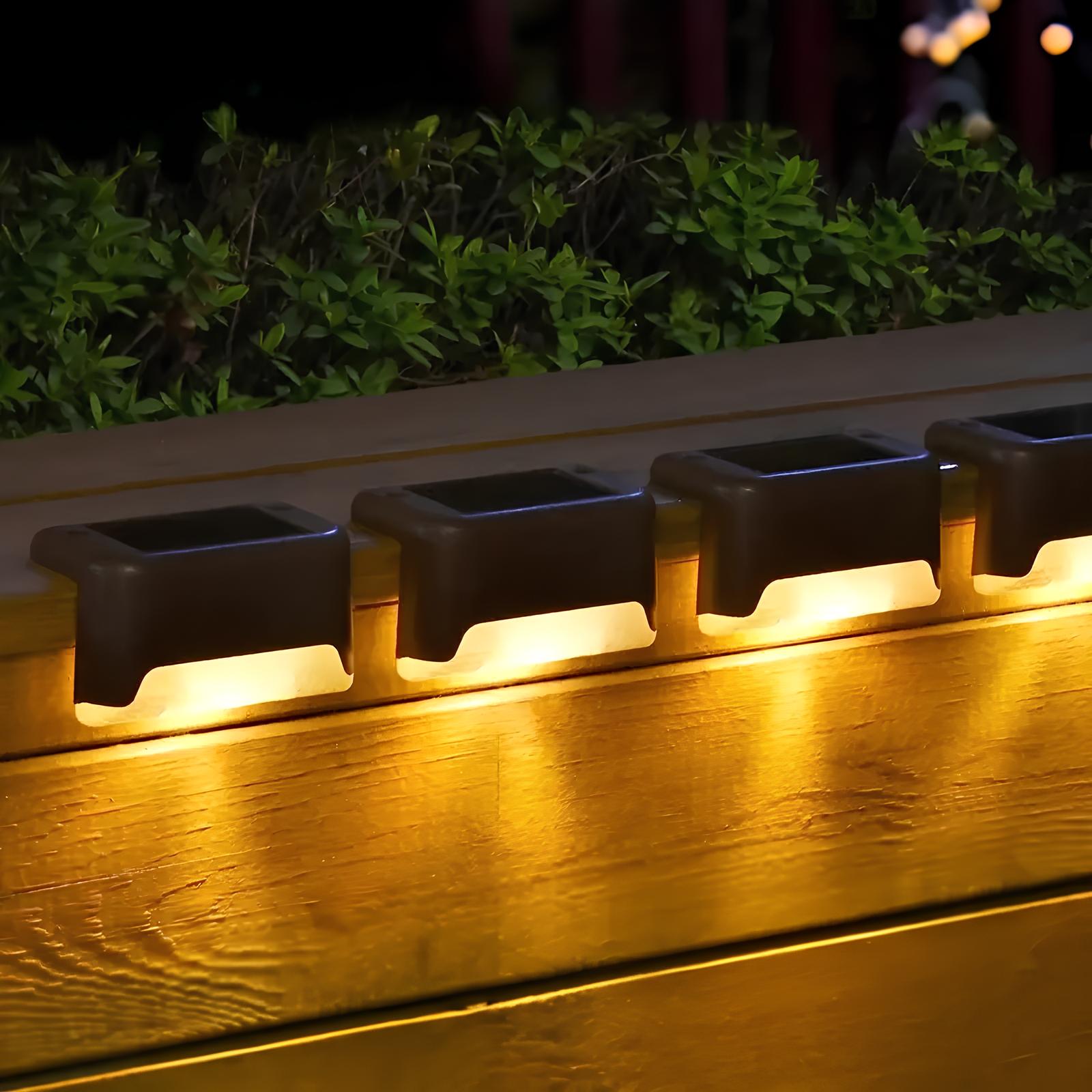 Solar Waterproof LED Step Light Solar-Powered Outdoor Stair Lighting Weather-Resistant