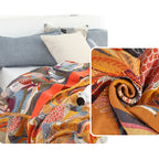 Reversible Organic Cotton Quilt with Toucan Bird Pattern Tropical Design Queen King