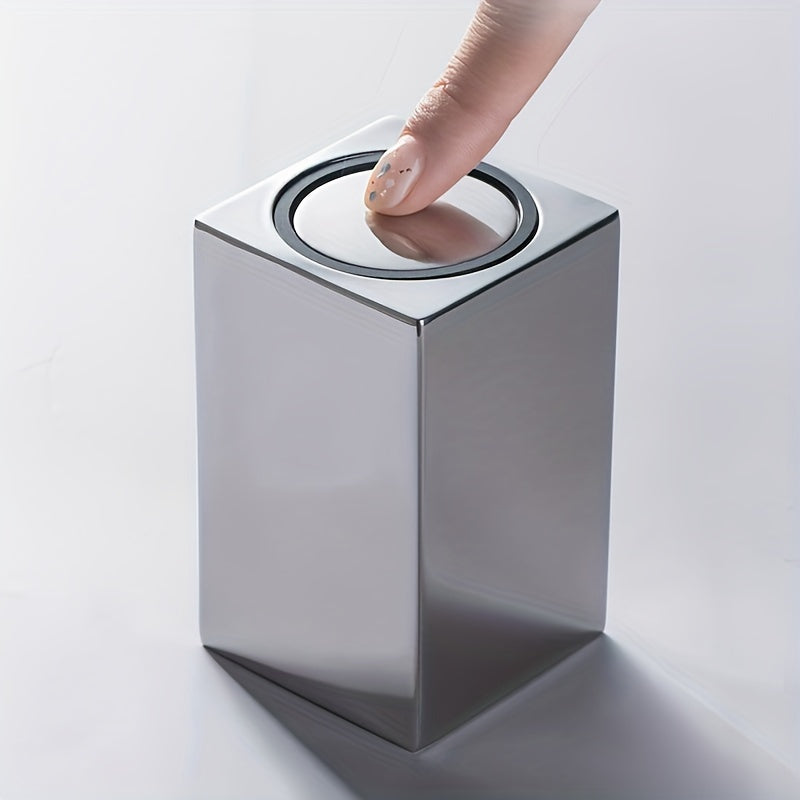 Stainless Steel Toothpick Holder Automatic Push-Open Compact Hygienic Toothpick Dispenser