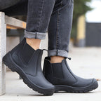 Orthopedic Work Ankle Boots Leather Safety Shoes Puncture Resistant Toe Cap Comfortable